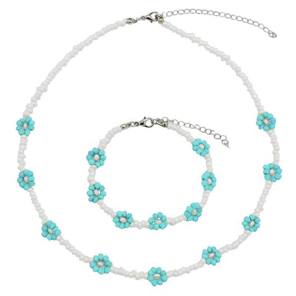 earrings & necklace 2pcs women bead bracelet set bohemian daisy chain decorative fashion clavicle jewelry accessories gifts, Silver
earrings & necklace 2pcs women bead bracelet set bohemian daisy chain decorative fashion clavicle jewelry accessories gifts, Silver