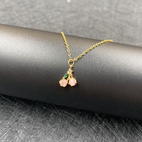 chains trendy metal zircon pink cherry pendant charm chain vintage delicious fruits clavicle necklace jewelry accessories gifts, Silver
chains trendy metal zircon pink cherry pendant charm chain vintage delicious fruits clavicle necklace jewelry accessories gifts, Silver