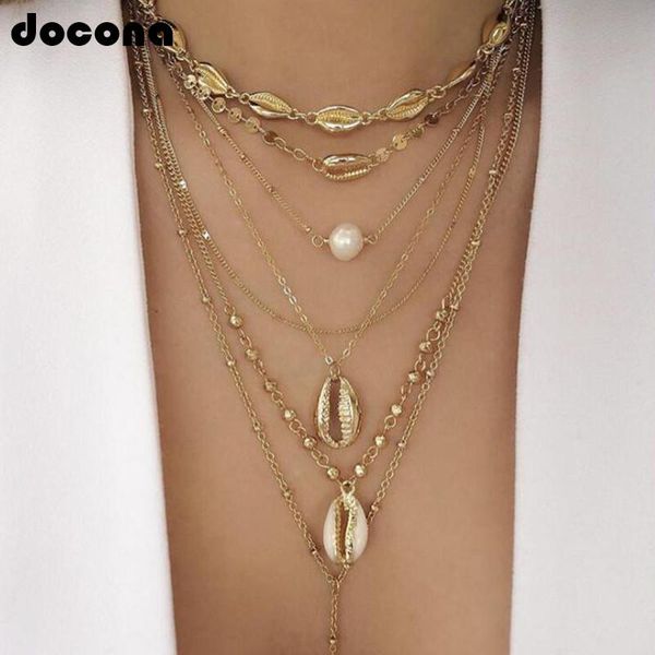 pendant necklaces beach boho gold color shell pearl conch beads necklace for women punk chain multistorey jewelry c19208, Silver
pendant necklaces beach boho gold color shell pearl conch beads necklace for women punk chain multistorey jewelry c19208, Silver