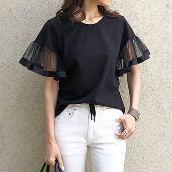 casual women flare sleeve t-shirts summer 2021 korean japan mesh regular tee office lady work white balck chic women's t-shirt
casual women flare sleeve t-shirts summer 2021 korean japan mesh regular tee office lady work white balck chic women's t-shirt