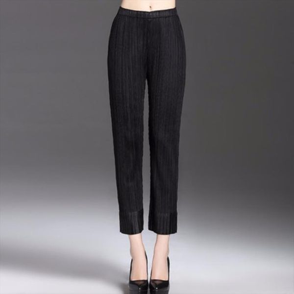 pleated small feet stretch slim women pant large size leggings pencil miyak womens clothing pleats, Black;white
pleated small feet stretch slim women pant large size leggings pencil miyak womens clothing pleats, Black;white
