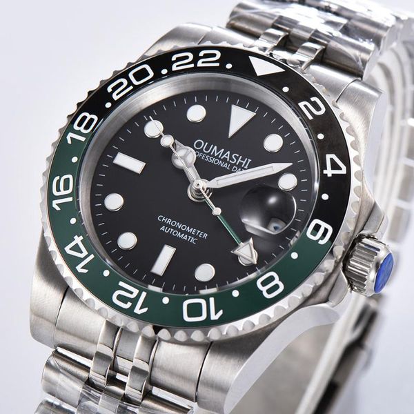 wristwatches oumashi automatic mechanical men's watch men gmt blue ren bezel sapphire glass luminous date stainless steel, Slivery;brown
wristwatches oumashi automatic mechanical men's watch men gmt blue ren bezel sapphire glass luminous date stainless steel, Slivery;brown
