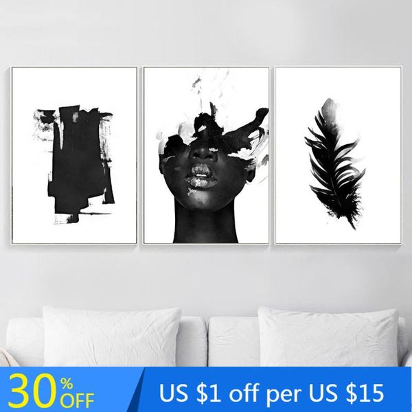 paintings wall art canvas painting feather girl black white abstract for living room decoration nordic posters and prints pictures
paintings wall art canvas painting feather girl black white abstract for living room decoration nordic posters and prints pictures
