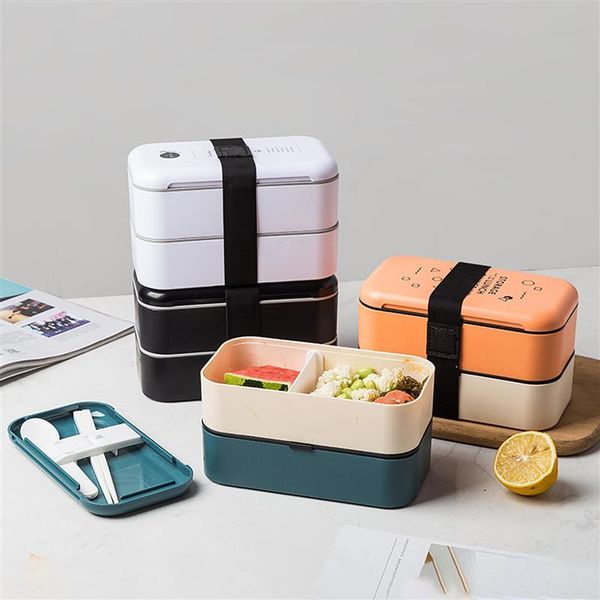 dinnerware sets portable double layer lunch box bento microwave heated storage container with fork spoon
dinnerware sets portable double layer lunch box bento microwave heated storage container with fork spoon