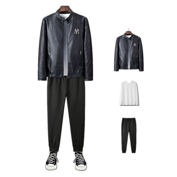 mens 3 piece suits tide brand stand collar short leather jacket outdoor warm coat joggers pants crewneck sweatshirt, Blue;black
mens 3 piece suits tide brand stand collar short leather jacket outdoor warm coat joggers pants crewneck sweatshirt, Blue;black