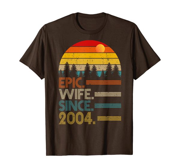 epic wife since 2004, 15th wedding anniversary gift for her t-shirt, White;black