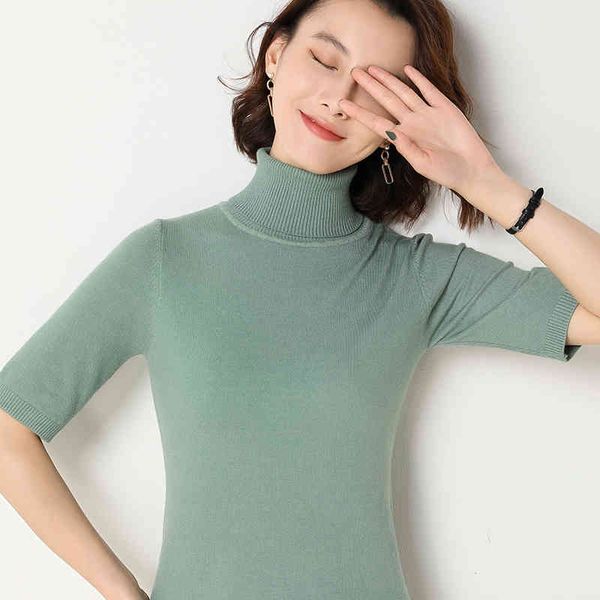 spring summer new short sleeve cashmere sweater womens loose turtleneck knit bottoming shirt female pullover, White;black
spring summer new short sleeve cashmere sweater womens loose turtleneck knit bottoming shirt female pullover, White;black