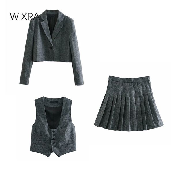 wixra womens gray plaid blazer sets short high waist skirts spring summer stylish office lady suits 210419, White
wixra womens gray plaid blazer sets short high waist skirts spring summer stylish office lady suits 210419, White