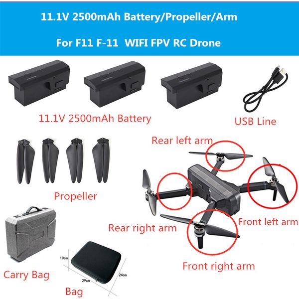 sjrc f11 gps rc drone battery 11.1v 2500ma battery propeller arm with motor for f11 f-11 accessories f11 pro rc drone propeller
sjrc f11 gps rc drone battery 11.1v 2500ma battery propeller arm with motor for f11 f-11 accessories f11 pro rc drone propeller