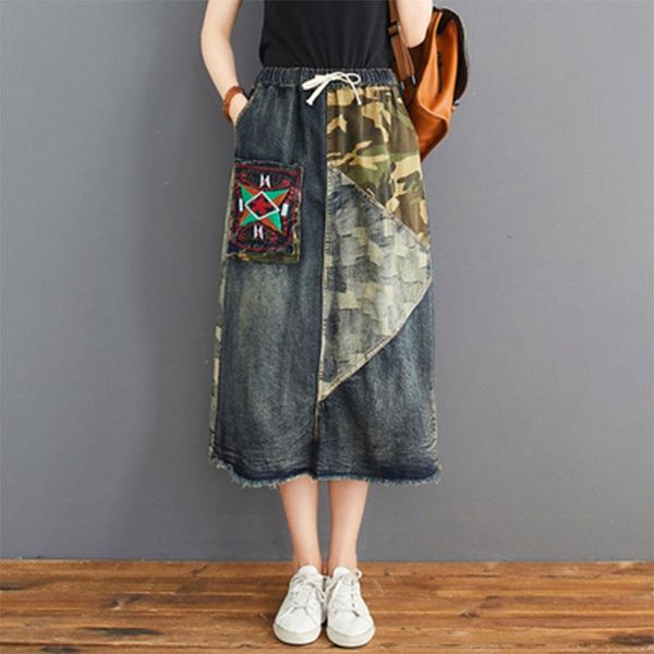 spring autumn arts style women high waist loose denim skirt patchwork embroidery vintage a-line long s20 skirts, Black
spring autumn arts style women high waist loose denim skirt patchwork embroidery vintage a-line long s20 skirts, Black