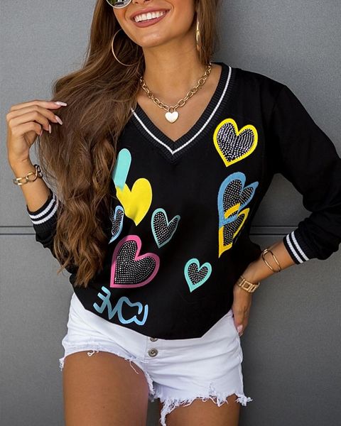women's hoodies & sweatshirts women fashion long sleeve casual female autumn clothes print sweatshirt, Black
women's hoodies & sweatshirts women fashion long sleeve casual female autumn clothes print sweatshirt, Black