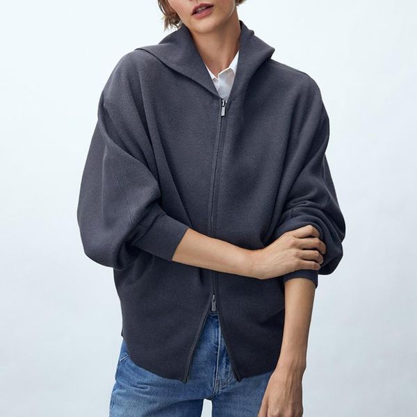 women's jackets women spring and autumn leisure sports zipper knitted sweater loose hooded coat top, Black;brown
women's jackets women spring and autumn leisure sports zipper knitted sweater loose hooded coat top, Black;brown