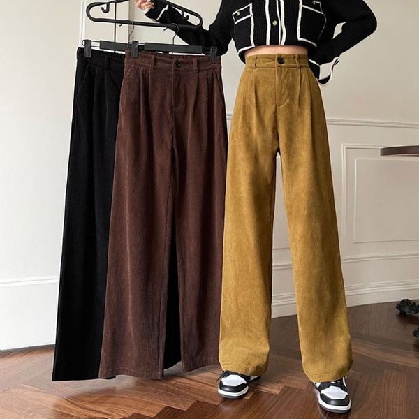 women's pants & capris vintage women autumn winter corduroy high waist trouser korean wide leg elegant casual loose streetwear jogger, Black;white
women's pants & capris vintage women autumn winter corduroy high waist trouser korean wide leg elegant casual loose streetwear jogger, Black;white
