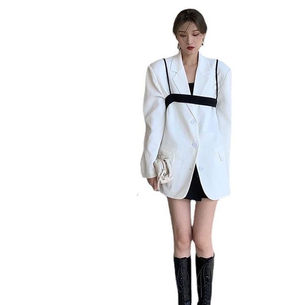 women's suits & blazers office lady 2021 sash tie up blazer elegant female white black long sleeve jackets with belt s99
women's suits & blazers office lady 2021 sash tie up blazer elegant female white black long sleeve jackets with belt s99