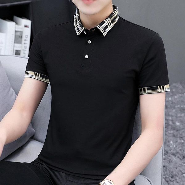 men's t-shirt 2021 korean version of bottom shirt casual lapel style polos, White;black
men's t-shirt 2021 korean version of bottom shirt casual lapel style polos, White;black
