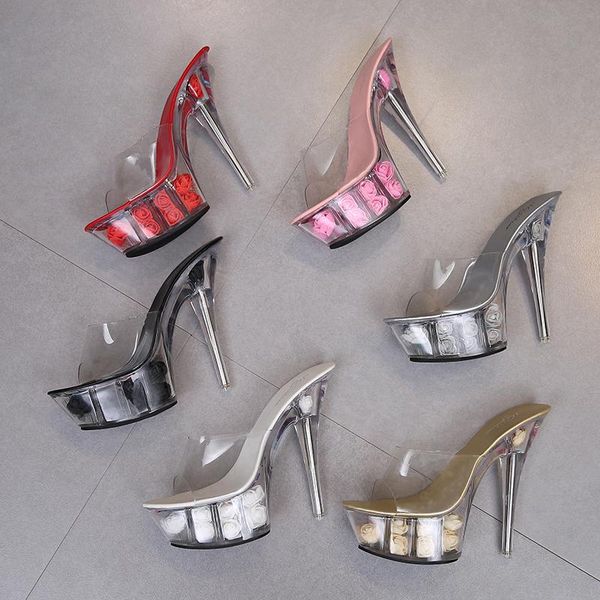slippers 6 color wedding shoe woman platform sandals summer multicolor rose flower slides waterproof 15cm nightclub high-heeled sho, Black
slippers 6 color wedding shoe woman platform sandals summer multicolor rose flower slides waterproof 15cm nightclub high-heeled sho, Black
