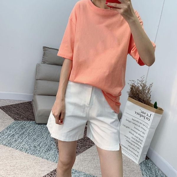 women's shorts 2021 women summer solid color vintage high waist sashes pockets short pants loose boyfriends, White;black
women's shorts 2021 women summer solid color vintage high waist sashes pockets short pants loose boyfriends, White;black