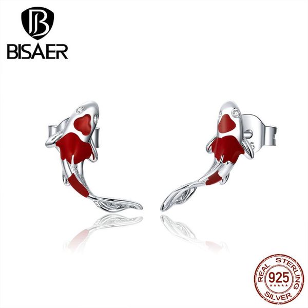 stud luck & courage earrings bisaer 925 silver koi red enamel polished women sterling jewelry ece812, Golden;silver
stud luck & courage earrings bisaer 925 silver koi red enamel polished women sterling jewelry ece812, Golden;silver