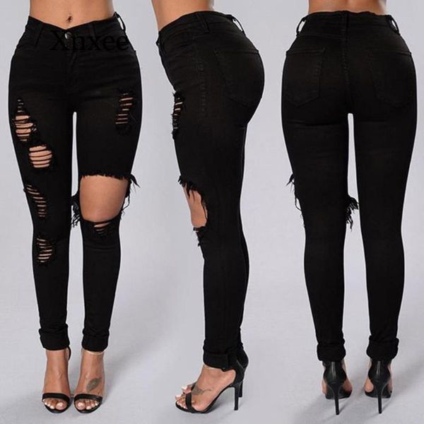 women's jeans long pants women ripped high waist big hole elastic pencil tight trousers pantalones vaqueros mujer, Blue
women's jeans long pants women ripped high waist big hole elastic pencil tight trousers pantalones vaqueros mujer, Blue
