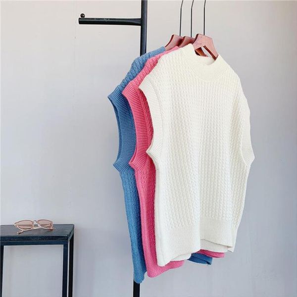 spring and autumn waistcoat womens tank vest casual solid color round neck sleeveless loose knitted, White
spring and autumn waistcoat womens tank vest casual solid color round neck sleeveless loose knitted, White