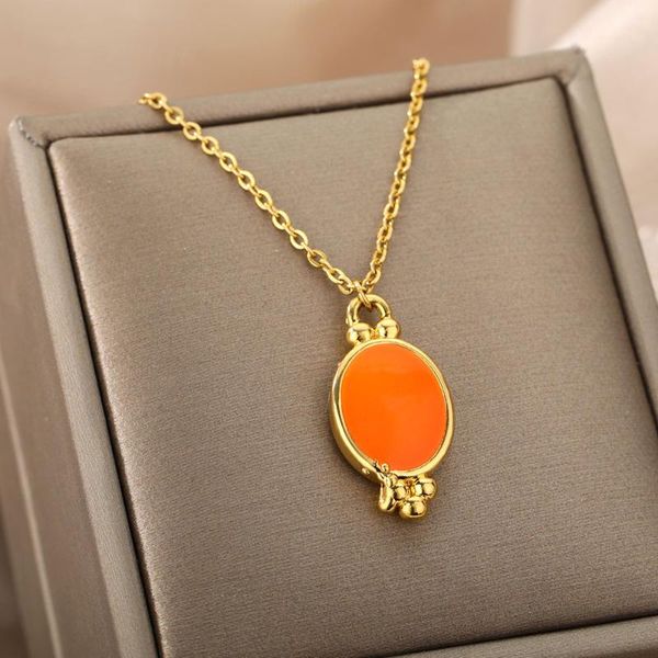 pendant necklaces geometric oval luminous necklace for women stainless steel korean fashion 2021 trend jewelry collares mujer, Silver
pendant necklaces geometric oval luminous necklace for women stainless steel korean fashion 2021 trend jewelry collares mujer, Silver