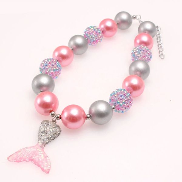 pink mermaid tail pendant necklace for kids girls chunky bubblegum beaded necklace choker fashion abs pearl jewelry gift, Red;brown
pink mermaid tail pendant necklace for kids girls chunky bubblegum beaded necklace choker fashion abs pearl jewelry gift, Red;brown