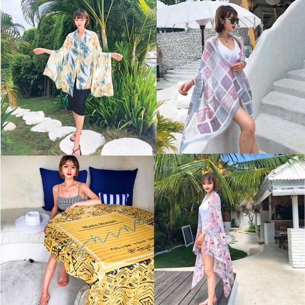 scarves creative printing sunscreen silk scarf women's fashion beach shawl, Blue;gray
scarves creative printing sunscreen silk scarf women's fashion beach shawl, Blue;gray