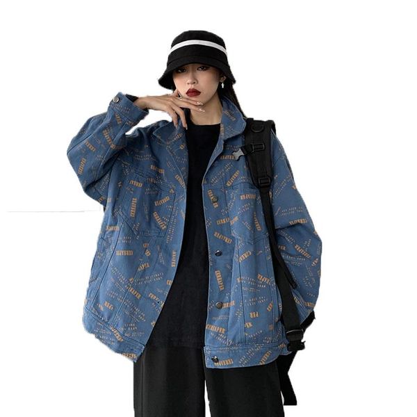 women's jackets black jacket women spring autumn fashion korean letter print hip hop blue jean female casual loose long sleeve denim co, Black;brown
women's jackets black jacket women spring autumn fashion korean letter print hip hop blue jean female casual loose long sleeve denim co, Black;brown