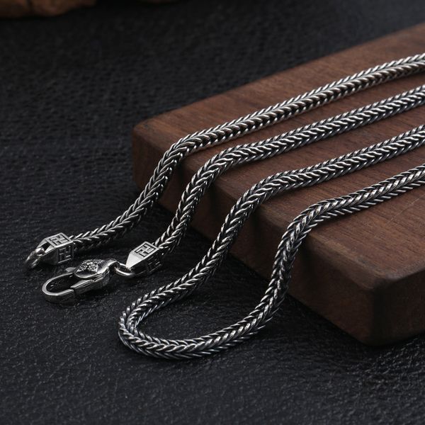 925 sterling silver vintage jewelry foxtail chain necklace american european antique silver hand-made punk gothic designer vintage necklaces
925 sterling silver vintage jewelry foxtail chain necklace american european antique silver hand-made punk gothic designer vintage necklaces
