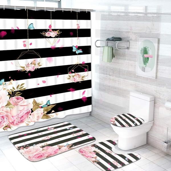 shower curtains butterfly rose print curtain set carpet cover toilet bathroom mat cushion household
shower curtains butterfly rose print curtain set carpet cover toilet bathroom mat cushion household