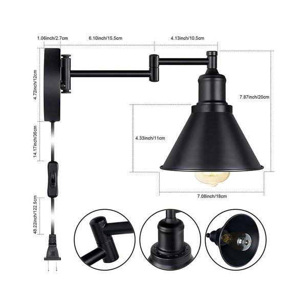 night lights 2pcs decorative wall lamp with switch solid iron lamps without bulb for home living room bedroom coffee bar e27
night lights 2pcs decorative wall lamp with switch solid iron lamps without bulb for home living room bedroom coffee bar e27