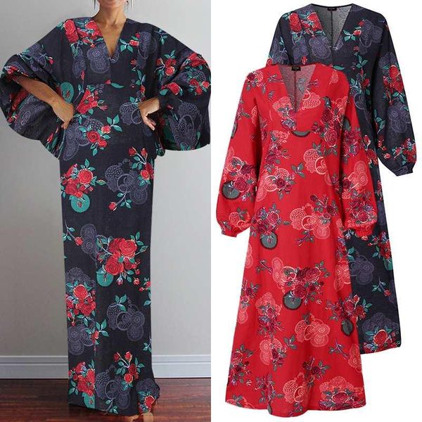 casual dresses party long dress women cotton linen floral printed holiday sundress vonda vestidos robe femme s-5xl, Black;gray
casual dresses party long dress women cotton linen floral printed holiday sundress vonda vestidos robe femme s-5xl, Black;gray