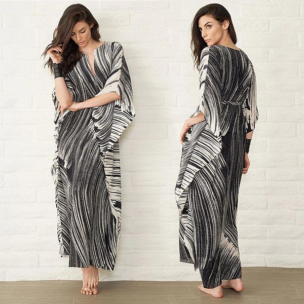 women's swimwear 2021 boho striped bathing suit cover-up loose oversized beach wear kimono dress women summer swimsuit maxi cover ups, White;black
women's swimwear 2021 boho striped bathing suit cover-up loose oversized beach wear kimono dress women summer swimsuit maxi cover ups, White;black