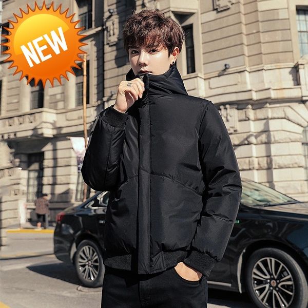 -20 degree winter men's warm puffer jacket korean style fashion thickened youth student windproof overcoat white duck down parka, Black
-20 degree winter men's warm puffer jacket korean style fashion thickened youth student windproof overcoat white duck down parka, Black