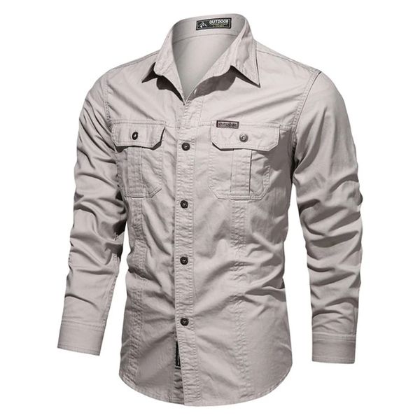 designers casual shirt men 100% cotton plus size 6xl military mens shirts multi-pocket spring autumn fashion long sleeve camiset, White;black
designers casual shirt men 100% cotton plus size 6xl military mens shirts multi-pocket spring autumn fashion long sleeve camiset, White;black