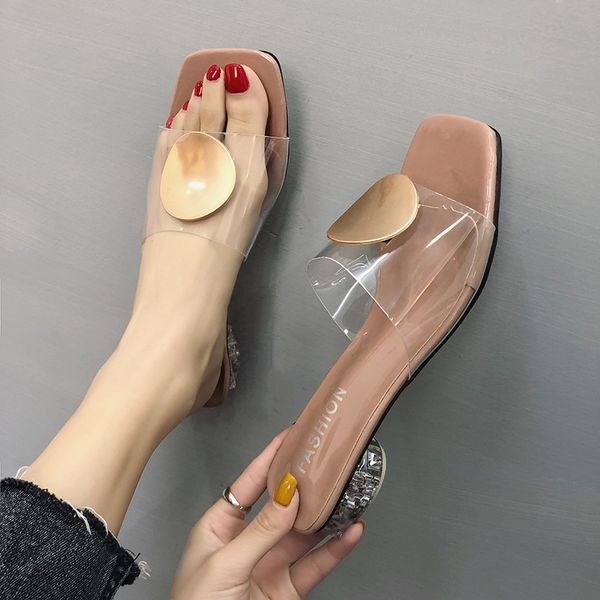 high heels elegant slippers women new summer shoes woman metal buckle transparent square low heels hws323 mules shoes female strap, Black
high heels elegant slippers women new summer shoes woman metal buckle transparent square low heels hws323 mules shoes female strap, Black