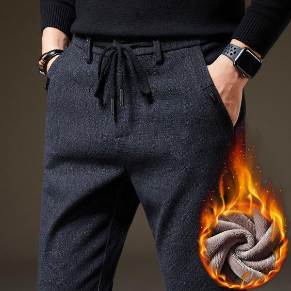 men's pants winter fleece warm casual classic style thick cotton straight-leg trousers male brand men clothing, Black
men's pants winter fleece warm casual classic style thick cotton straight-leg trousers male brand men clothing, Black