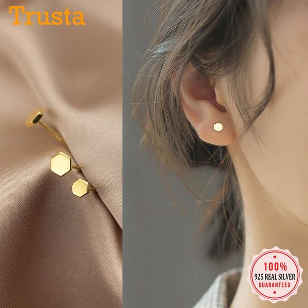 trusta arrival authentic 925 sterling silver lovely hexagon stud earrings for women fashion jewelry design da869, Golden;silver
trusta arrival authentic 925 sterling silver lovely hexagon stud earrings for women fashion jewelry design da869, Golden;silver