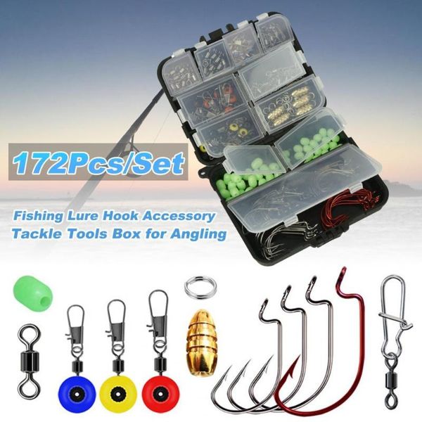 fishing accessories 172pcs/set lure hook accessory tackle tools box with super sharpened crank
fishing accessories 172pcs/set lure hook accessory tackle tools box with super sharpened crank