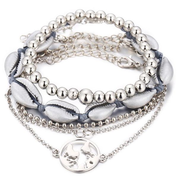 charm bracelets bohemian alloy retro fashion shell 8 bead chain bracelet set 5 piece ladies anklet accessories gift vb984, Golden;silver
charm bracelets bohemian alloy retro fashion shell 8 bead chain bracelet set 5 piece ladies anklet accessories gift vb984, Golden;silver