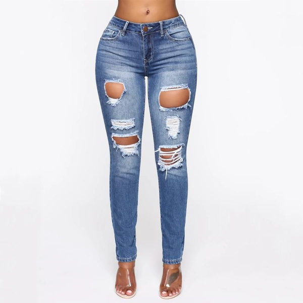 ladies jeans high waist holes small feet pants fashion women skinny denim casual stretch slim female trousers women's, Blue
ladies jeans high waist holes small feet pants fashion women skinny denim casual stretch slim female trousers women's, Blue