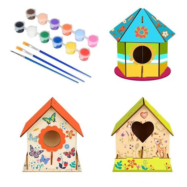 bird cages diy wooden house crafts for children, big birdhouse painting kit, pigment painting, unfinished construction
bird cages diy wooden house crafts for children, big birdhouse painting kit, pigment painting, unfinished construction