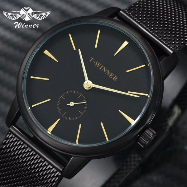 official classic business mens mechanical watches ultra thin design black mesh strap wrist watch for men wristwatches, Slivery;brown
official classic business mens mechanical watches ultra thin design black mesh strap wrist watch for men wristwatches, Slivery;brown