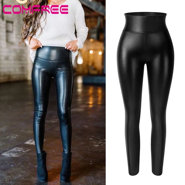 leather pants faux pu leggings skinny jeggings high waist pencil pants push up slim trousers seamless leggins casual streetwear