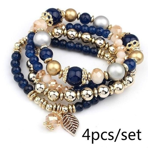 link, chain 4 pieces / set designer fashion leaves multi layer crystal bead tassel elastic bracelet and women's jewelry gift, Black
link, chain 4 pieces / set designer fashion leaves multi layer crystal bead tassel elastic bracelet and women's jewelry gift, Black