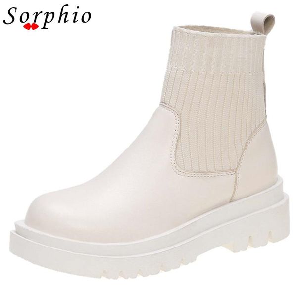 boots sorphio brand women shoes solid platform non-slip ankle thick bottom stylish casual comfy, Black