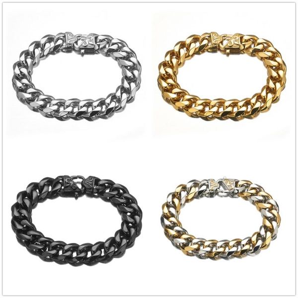 link, chain 2021 fashion cuba curb bracelet silver gold black stainless steel mens/womens bangle jewelry 12/15mm 7-11inch
link, chain 2021 fashion cuba curb bracelet silver gold black stainless steel mens/womens bangle jewelry 12/15mm 7-11inch