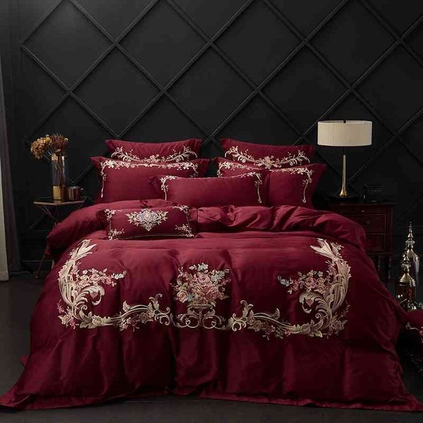 wine red luxury bedding sets king size 4pcs premium egyptian cotton embroidery duvet cover bed sheet set pillow shams
wine red luxury bedding sets king size 4pcs premium egyptian cotton embroidery duvet cover bed sheet set pillow shams