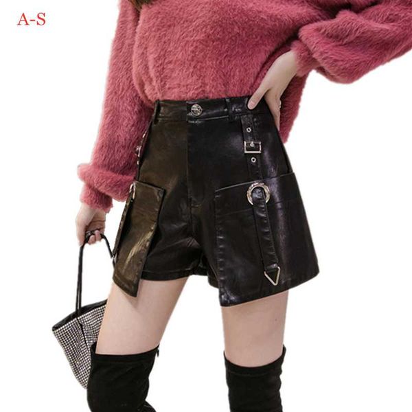 women's shorts 2021 autumn winter pu leather thicken women black high waist korean style plus velet female for, White;black
women's shorts 2021 autumn winter pu leather thicken women black high waist korean style plus velet female for, White;black