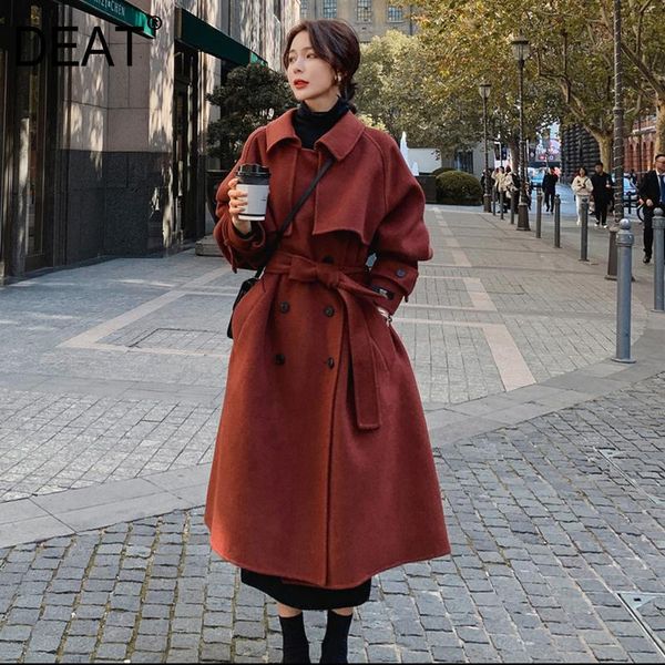 women's trench coats deat woolen coat women thick warm long sleeve lapel length with sashes elegant casual jackets 2021 winter fashion, Tan;black
women's trench coats deat woolen coat women thick warm long sleeve lapel length with sashes elegant casual jackets 2021 winter fashion, Tan;black